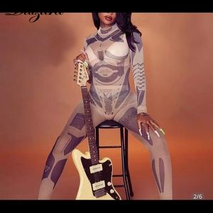 2 piece outfit mesh see through